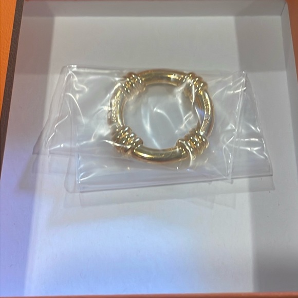 Hermes Accessories - HERMES Scarf Ring Square Knot Gold Color
